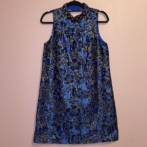 NEW Lilly Pulitzer Brandi Shift Dress Size 8 Blue Grotto Twilight Floral Brocade